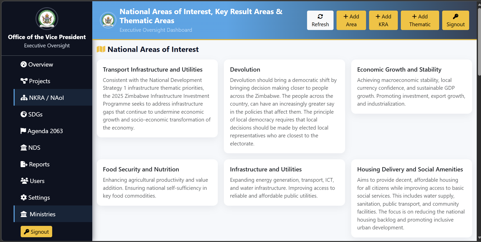 Chiringa platform dashboard screen 3