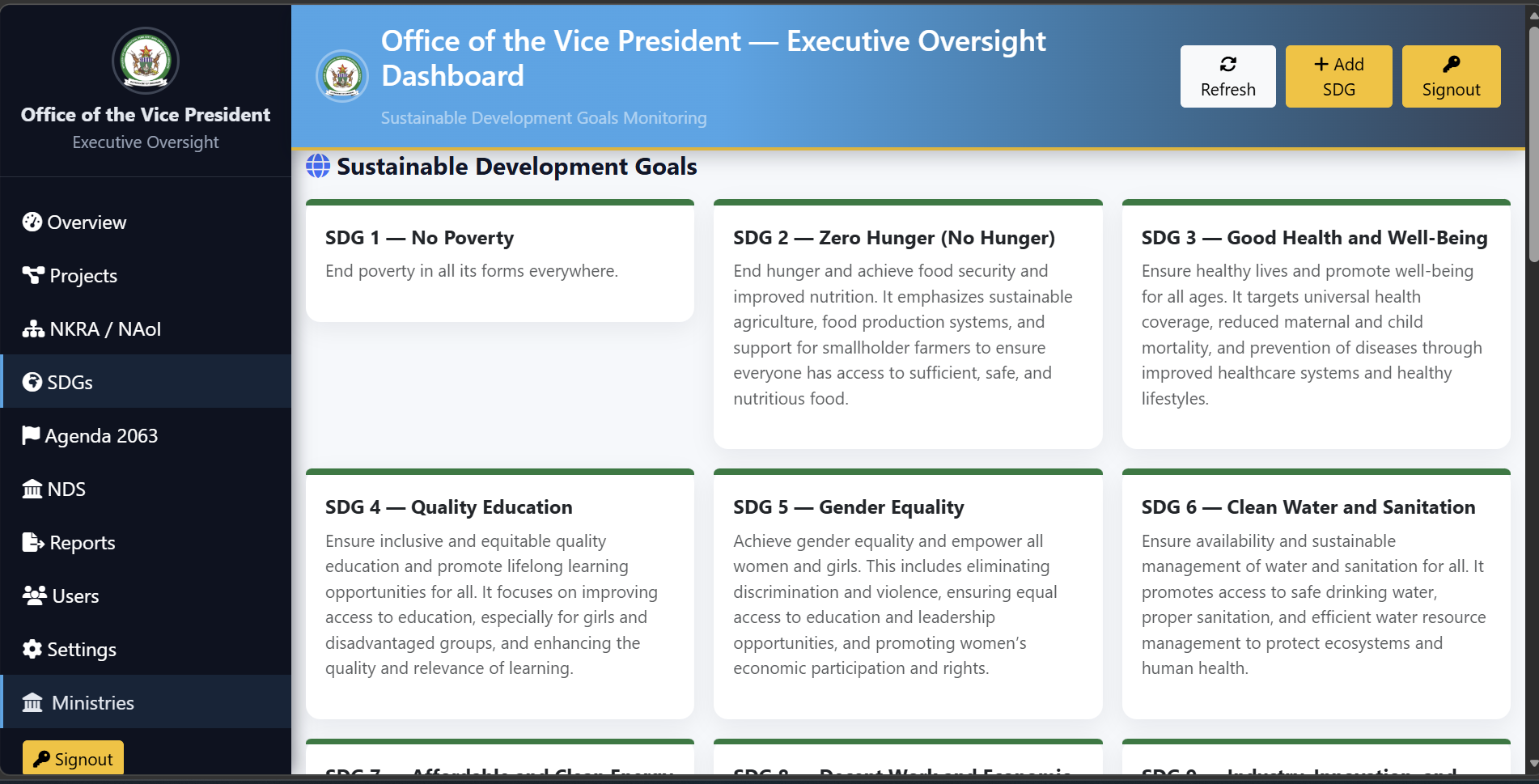 Chiringa platform dashboard screen 4