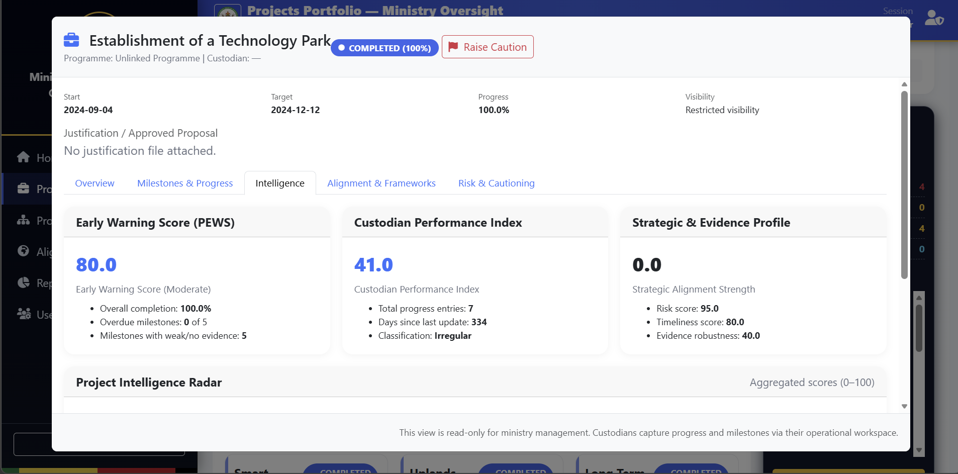 Chiringa platform dashboard screen 7